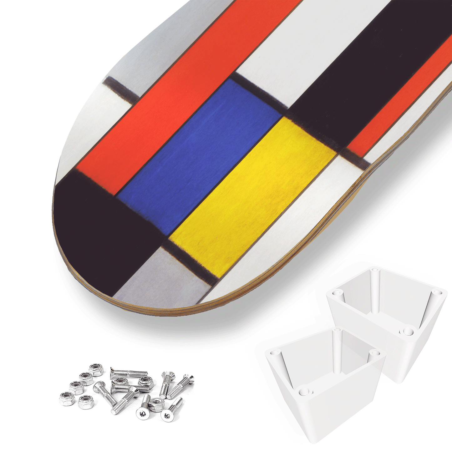 Piet Mondrian Inspired Skateboard Wall Art - ‘Cubism 02’