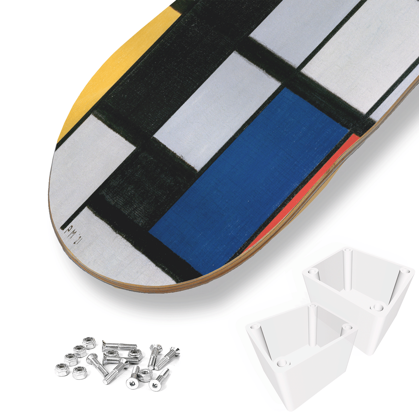 Piet Mondrian Inspired Skateboard Wall Art - ‘Cubism 01’