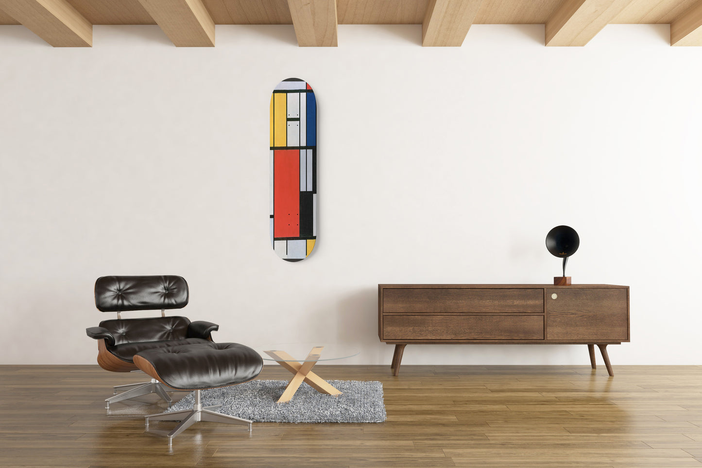 Piet Mondrian Inspired Skateboard Wall Art - ‘Cubism 03’