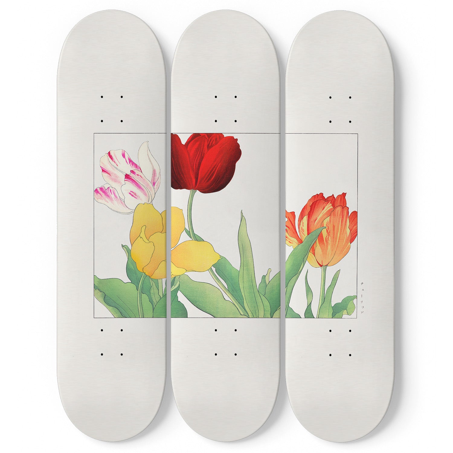 Japanese 3 Piece Skateboard Wall Art Decor Set